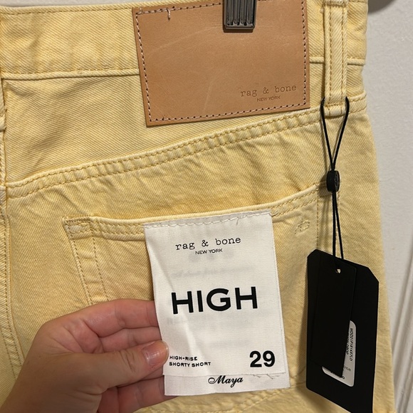 Rag and bone high rise yellow shorts NEW - Picture 4 of 5